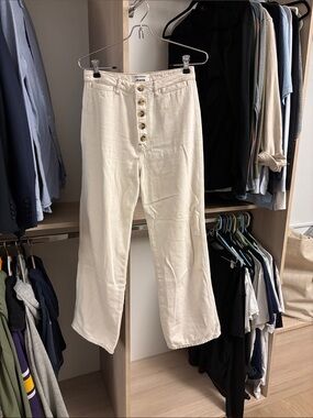 Reformation Cream Lexi high rise wide leg